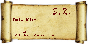 Deim Kitti névjegykártya